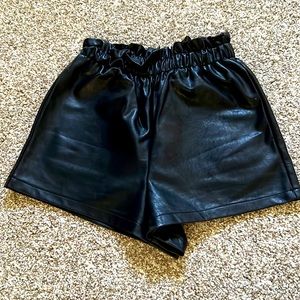 Forever 21 Black High Waisted Faux Leather Shorts